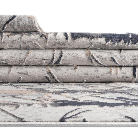 Gray 3' 3 x 5' 3 Finsbury Rectangle Area Rug 60% Polypropylene & 40% Polyester Contemporary Carpet for Living Rooms, Dining, Offices for Sale at Rug Engine