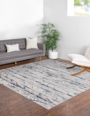 Gray 7' 10 x 7' 10 Finsbury Square Area Rug 60% Polypropylene & 40% Polyester Contemporary Carpet for Living Rooms, Dining, Offices for Sale at Rug Engine