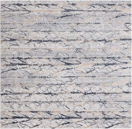 Gray 7' 10 x 7' 10 Finsbury Square Area Rug 60% Polypropylene & 40% Polyester Contemporary Carpet for Living Rooms, Dining, Offices for Sale at Rug Engine