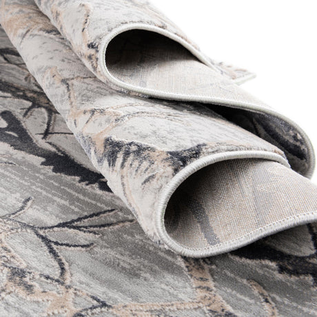 Gray 5' 3 x 8' Finsbury Oval Area Rug 60% Polypropylene & 40% Polyester Contemporary Carpet for Living Rooms, Dining, Offices for Sale at Rug Engine