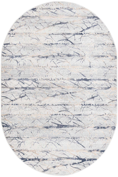 Gray 5' 3 x 8' Finsbury Oval Area Rug 60% Polypropylene & 40% Polyester Contemporary Carpet for Living Rooms, Dining, Offices for Sale at Rug Engine
