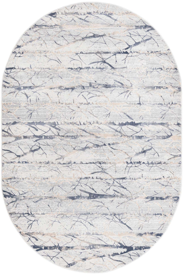 Gray 5' 3 x 8' Finsbury Oval Area Rug 60% Polypropylene & 40% Polyester Contemporary Carpet for Living Rooms, Dining, Offices for Sale at Rug Engine