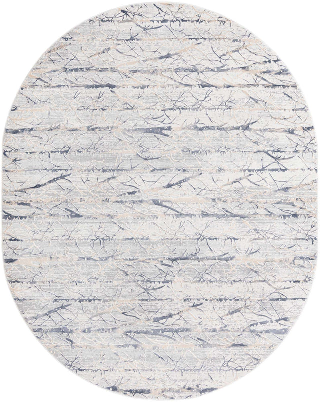 Gray 7' 10 x 10' Finsbury Oval Area Rug 60% Polypropylene & 40% Polyester Contemporary Carpet for Living Rooms, Dining, Offices for Sale at Rug Engine