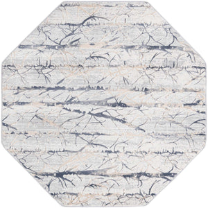 Gray 5' 3 x 5' 3 Finsbury Octagon Area Rug 60% Polypropylene & 40% Polyester Contemporary Carpet for Living Rooms, Dining, Offices for Sale at Rug Engine
