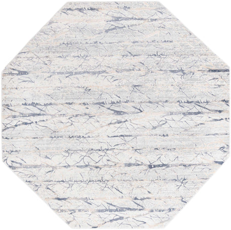 Gray 7' 10 x 7' 10 Finsbury Octagon Area Rug 60% Polypropylene & 40% Polyester Contemporary Carpet for Living Rooms, Dining, Offices for Sale at Rug Engine