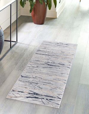 Gray 2' x 9' 10 Finsbury Runner Area Rug 60% Polypropylene & 40% Polyester Contemporary Carpet for Living Rooms, Dining, Offices for Sale at Rug Engine