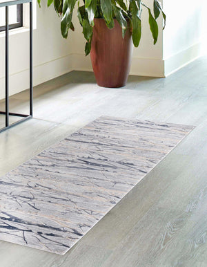Gray 2' x 6' Finsbury Runner Area Rug 60% Polypropylene & 40% Polyester Contemporary Carpet for Living Rooms, Dining, Offices for Sale at Rug Engine