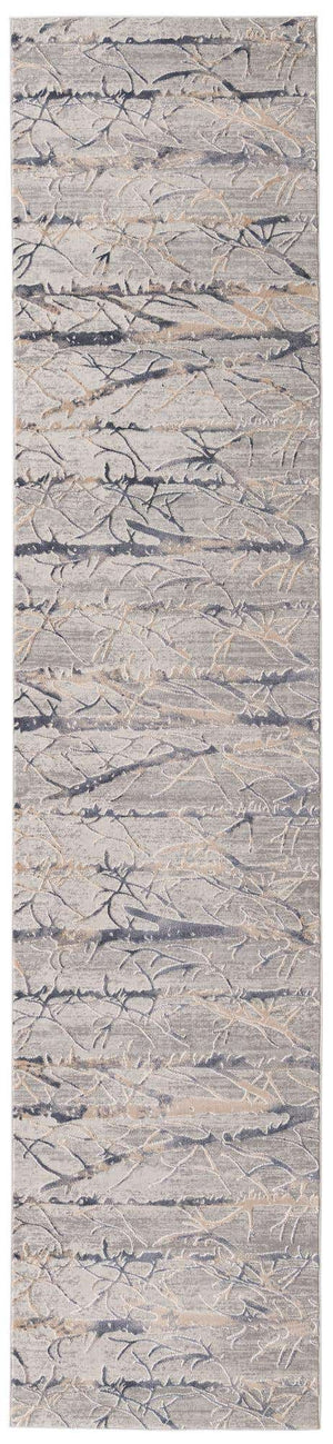 Gray 2' 7 x 12' Finsbury Runner Area Rug 60% Polypropylene & 40% Polyester Contemporary Carpet for Living Rooms, Dining, Offices for Sale at Rug Engine
