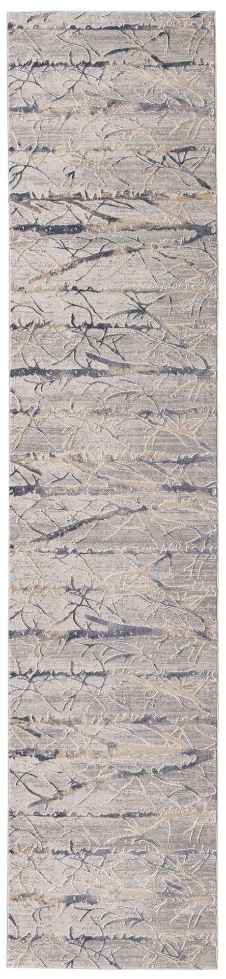 Gray 2' 7 x 12' Finsbury Runner Area Rug 60% Polypropylene & 40% Polyester Contemporary Carpet for Living Rooms, Dining, Offices for Sale at Rug Engine