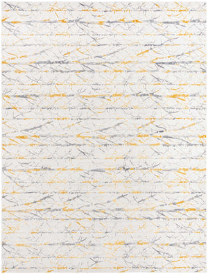 Yellow and Gray 9' x 12' Finsbury Rectangle Area Rug 60% Polypropylene & 40% Polyester Contemporary Carpet for Living Rooms, Dining, Offices for Sale at Rug Engine