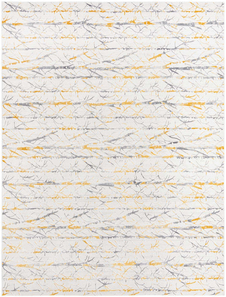 Yellow and Gray 9' x 12' Finsbury Rectangle Area Rug 60% Polypropylene & 40% Polyester Contemporary Carpet for Living Rooms, Dining, Offices for Sale at Rug Engine