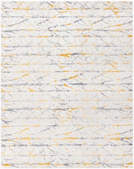 Yellow and Gray 7' 10 x 10' Finsbury Rectangle Area Rug 60% Polypropylene & 40% Polyester Contemporary Carpet for Living Rooms, Dining, Offices for Sale at Rug Engine