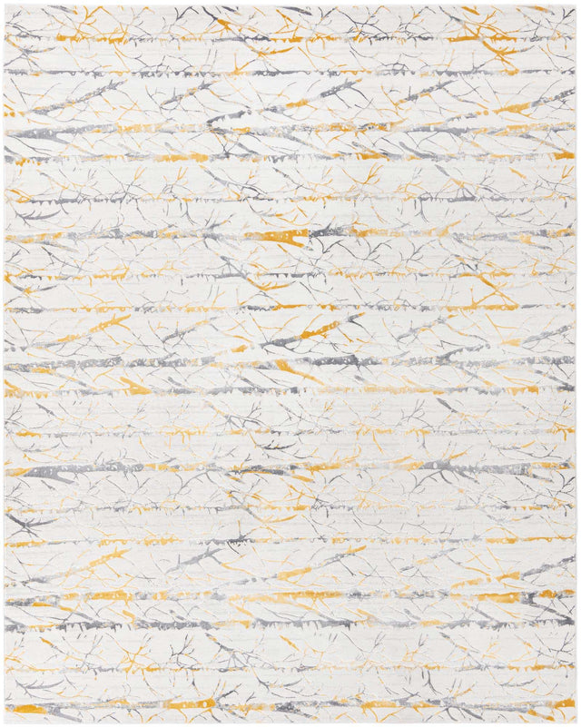 Yellow and Gray 7' 10 x 10' Finsbury Rectangle Area Rug 60% Polypropylene & 40% Polyester Contemporary Carpet for Living Rooms, Dining, Offices for Sale at Rug Engine