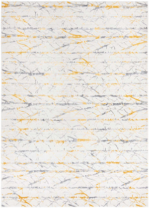 Yellow and Gray 7' x 10' Finsbury Rectangle Area Rug 60% Polypropylene & 40% Polyester Contemporary Carpet for Living Rooms, Dining, Offices for Sale at Rug Engine