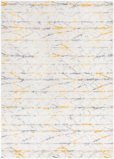 Yellow and Gray 7' x 10' Finsbury Rectangle Area Rug 60% Polypropylene & 40% Polyester Contemporary Carpet for Living Rooms, Dining, Offices for Sale at Rug Engine