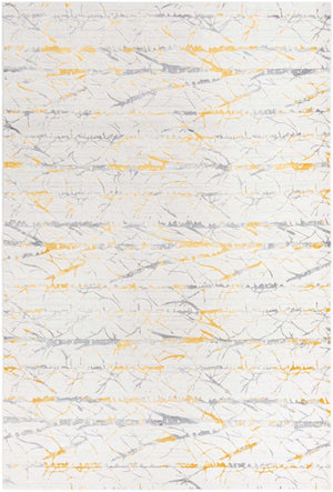 Yellow and Gray 6' x 9' Finsbury Rectangle Area Rug 60% Polypropylene & 40% Polyester Contemporary Carpet for Living Rooms, Dining, Offices for Sale at Rug Engine