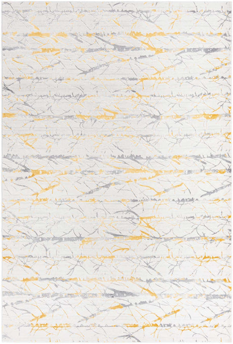 Yellow and Gray 6' x 9' Finsbury Rectangle Area Rug 60% Polypropylene & 40% Polyester Contemporary Carpet for Living Rooms, Dining, Offices for Sale at Rug Engine
