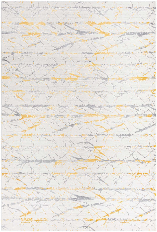 Yellow and Gray 6' x 9' Finsbury Rectangle Area Rug 60% Polypropylene & 40% Polyester Contemporary Carpet for Living Rooms, Dining, Offices for Sale at Rug Engine