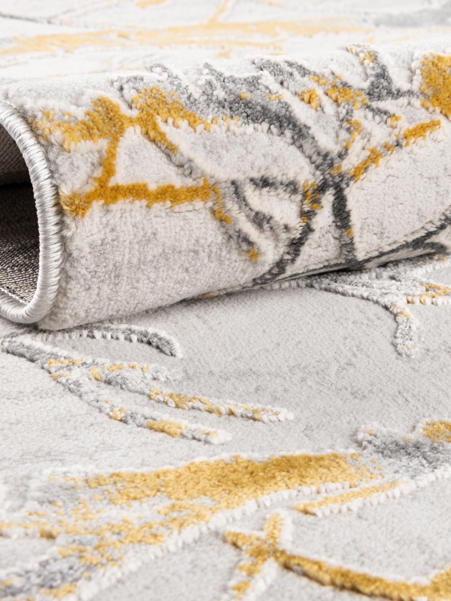 Yellow and Gray 6' x 9' Finsbury Rectangle Area Rug 60% Polypropylene & 40% Polyester Contemporary Carpet for Living Rooms, Dining, Offices for Sale at Rug Engine