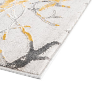 Yellow and Gray 7' x 10' Finsbury Rectangle Area Rug 60% Polypropylene & 40% Polyester Contemporary Carpet for Living Rooms, Dining, Offices for Sale at Rug Engine