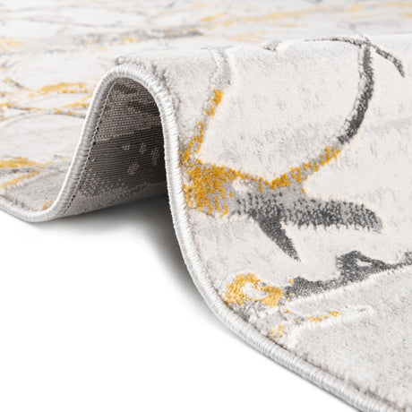 Yellow and Gray 7' 10 x 10' Finsbury Rectangle Area Rug 60% Polypropylene & 40% Polyester Contemporary Carpet for Living Rooms, Dining, Offices for Sale at Rug Engine