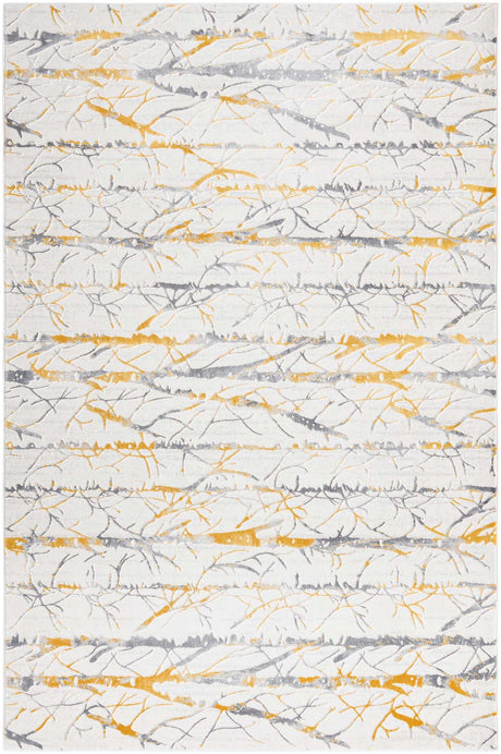 Yellow and Gray 5' 3 x 8' Finsbury Rectangle Area Rug 60% Polypropylene & 40% Polyester Contemporary Carpet for Living Rooms, Dining, Offices for Sale at Rug Engine