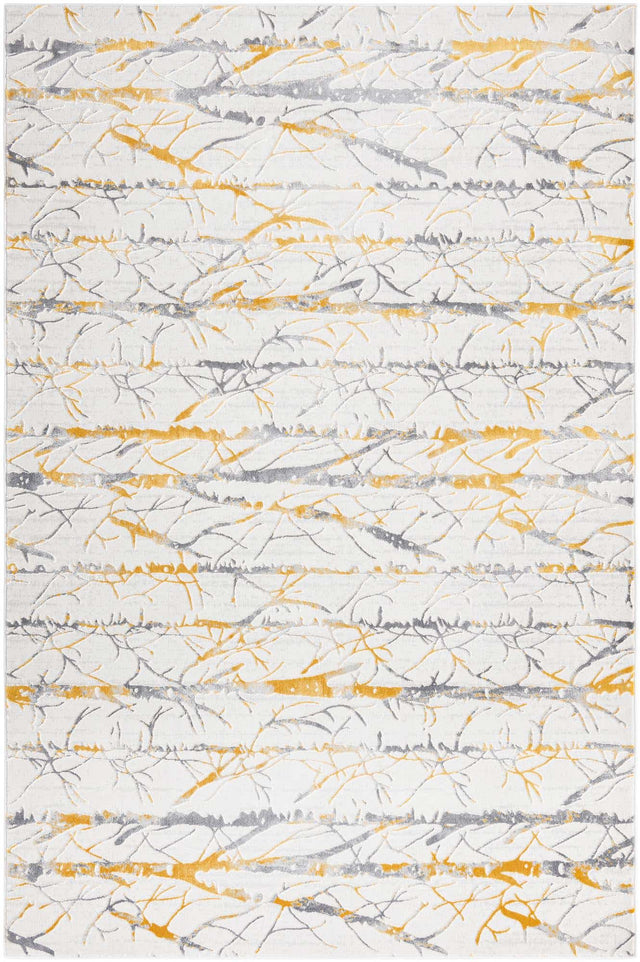 Yellow and Gray 5' 3 x 8' Finsbury Rectangle Area Rug 60% Polypropylene & 40% Polyester Contemporary Carpet for Living Rooms, Dining, Offices for Sale at Rug Engine