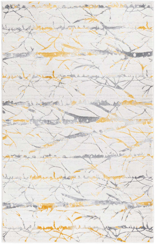 Yellow and Gray 3' 3 x 5' 3 Finsbury Rectangle Area Rug 60% Polypropylene & 40% Polyester Contemporary Carpet for Living Rooms, Dining, Offices for Sale at Rug Engine