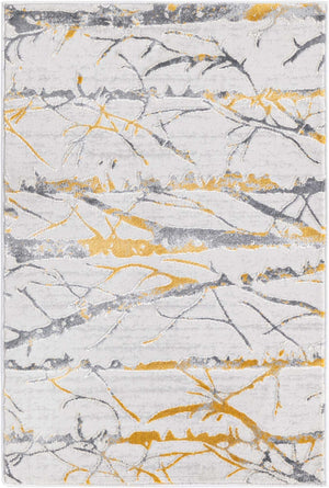 Yellow and Gray 2' x 3' Finsbury Rectangle Area Rug 60% Polypropylene & 40% Polyester Contemporary Carpet for Living Rooms, Dining, Offices for Sale at Rug Engine