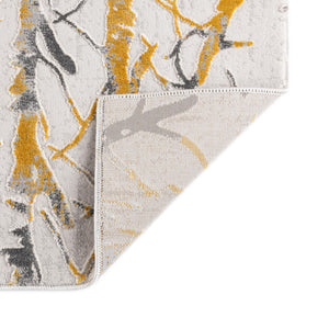 Yellow and Gray 7' 10 x 7' 10 Finsbury Square Area Rug 60% Polypropylene & 40% Polyester Contemporary Carpet for Living Rooms, Dining, Offices for Sale at Rug Engine