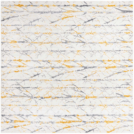 Yellow and Gray 7' 10 x 7' 10 Finsbury Square Area Rug 60% Polypropylene & 40% Polyester Contemporary Carpet for Living Rooms, Dining, Offices for Sale at Rug Engine