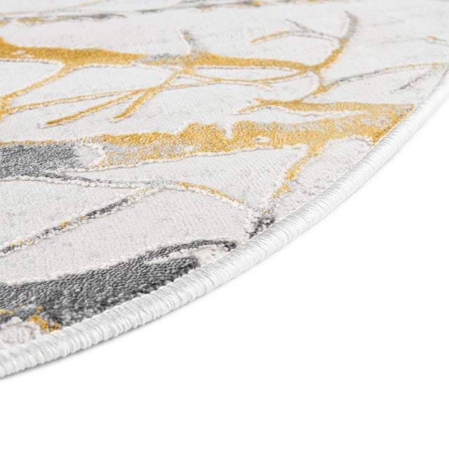 Yellow and Gray 7' 10 x 10' Finsbury Oval Area Rug 60% Polypropylene & 40% Polyester Contemporary Carpet for Living Rooms, Dining, Offices for Sale at Rug Engine