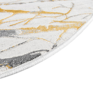 Yellow and Gray 5' 3 x 8' Finsbury Oval Area Rug 60% Polypropylene & 40% Polyester Contemporary Carpet for Living Rooms, Dining, Offices for Sale at Rug Engine