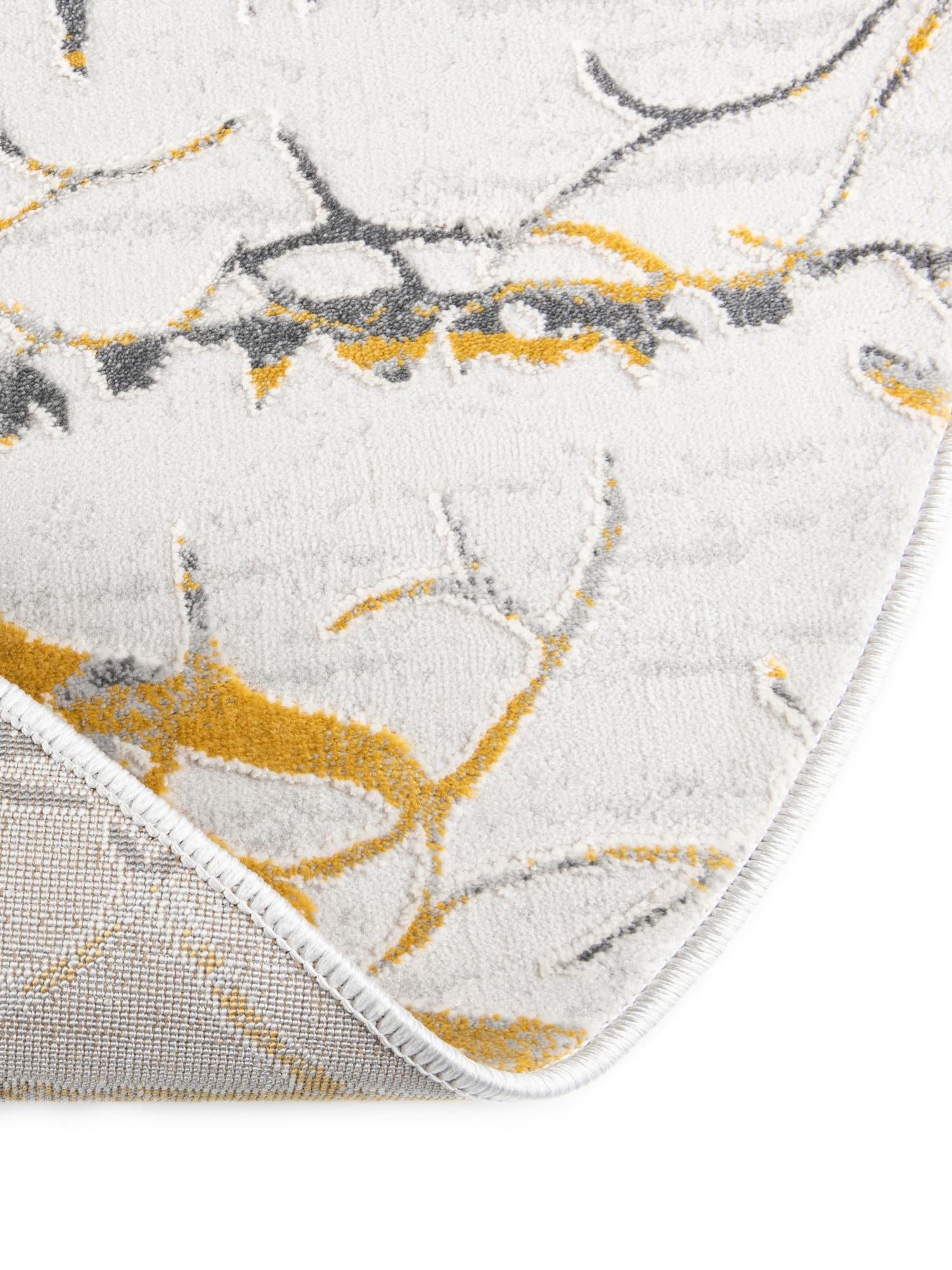 Yellow and Gray 5' 3 x 8' Finsbury Oval Area Rug 60% Polypropylene & 40% Polyester Contemporary Carpet for Living Rooms, Dining, Offices for Sale at Rug Engine