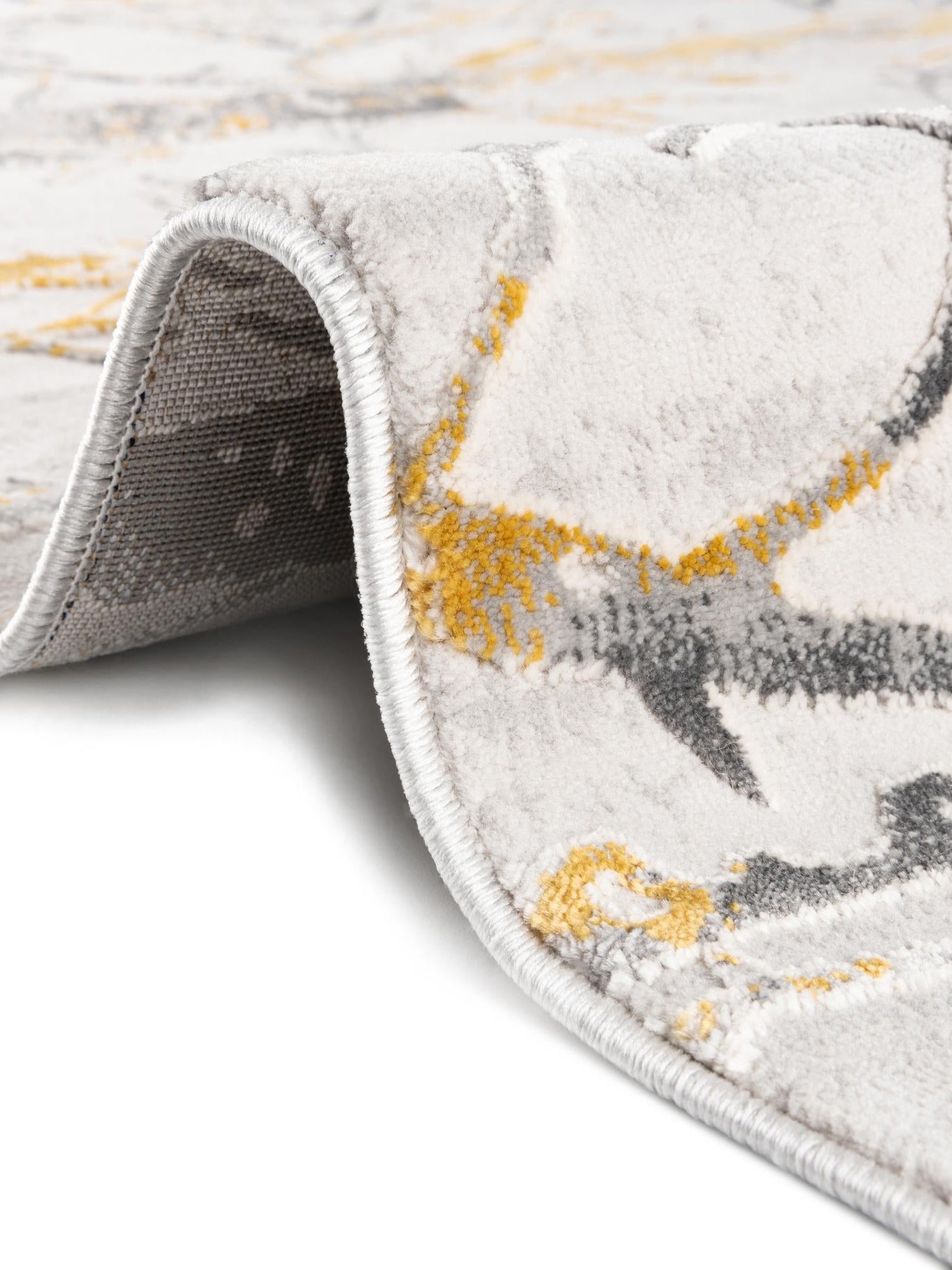 Yellow and Gray 5' 3 x 8' Finsbury Oval Area Rug 60% Polypropylene & 40% Polyester Contemporary Carpet for Living Rooms, Dining, Offices for Sale at Rug Engine