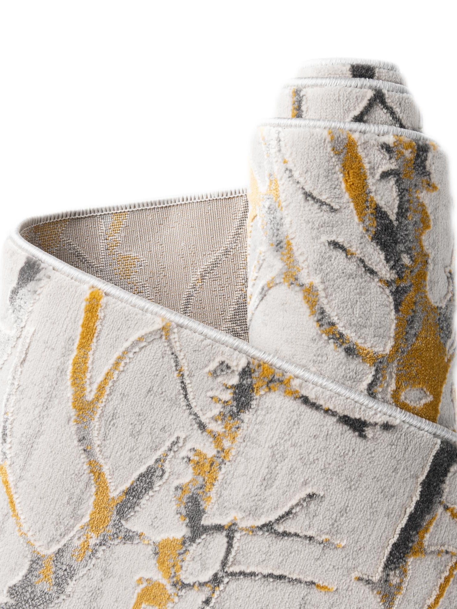 Yellow and Gray 5' 3 x 8' Finsbury Oval Area Rug 60% Polypropylene & 40% Polyester Contemporary Carpet for Living Rooms, Dining, Offices for Sale at Rug Engine