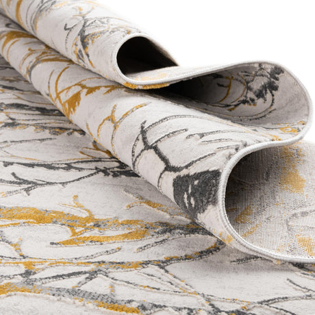 Yellow and Gray 7' 10 x 10' Finsbury Oval Area Rug 60% Polypropylene & 40% Polyester Contemporary Carpet for Living Rooms, Dining, Offices for Sale at Rug Engine