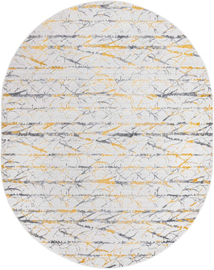 Yellow and Gray 7' 10 x 10' Finsbury Oval Area Rug 60% Polypropylene & 40% Polyester Contemporary Carpet for Living Rooms, Dining, Offices for Sale at Rug Engine