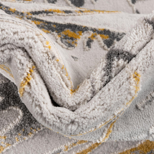 Yellow and Gray 2' x 9' 10 Finsbury Runner Area Rug 60% Polypropylene & 40% Polyester Contemporary Carpet for Living Rooms, Dining, Offices for Sale at Rug Engine