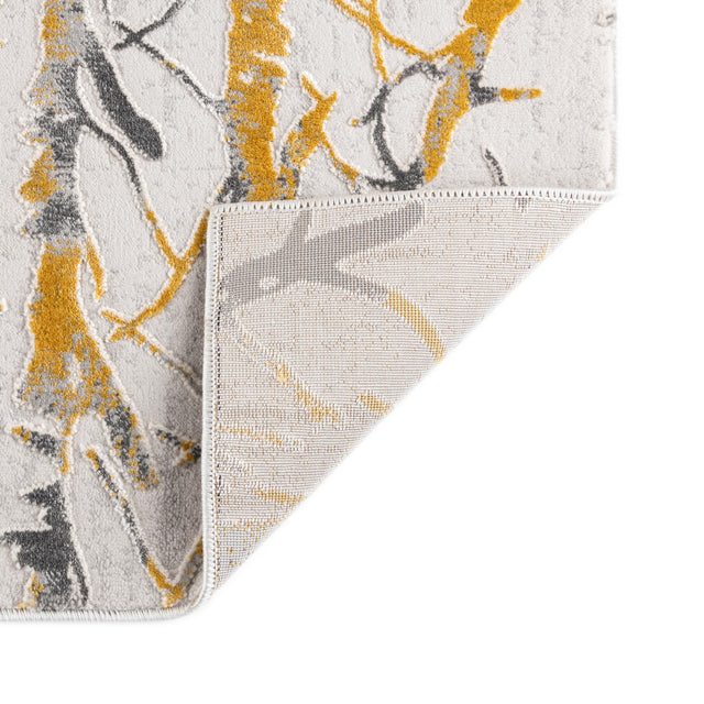 Yellow and Gray 2' x 9' 10 Finsbury Runner Area Rug 60% Polypropylene & 40% Polyester Contemporary Carpet for Living Rooms, Dining, Offices for Sale at Rug Engine