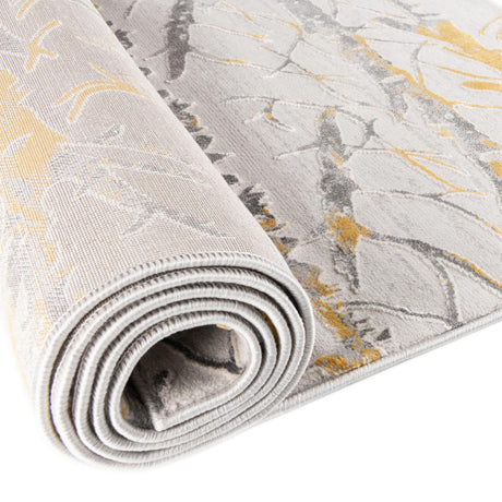 Yellow and Gray 2' x 9' 10 Finsbury Runner Area Rug 60% Polypropylene & 40% Polyester Contemporary Carpet for Living Rooms, Dining, Offices for Sale at Rug Engine
