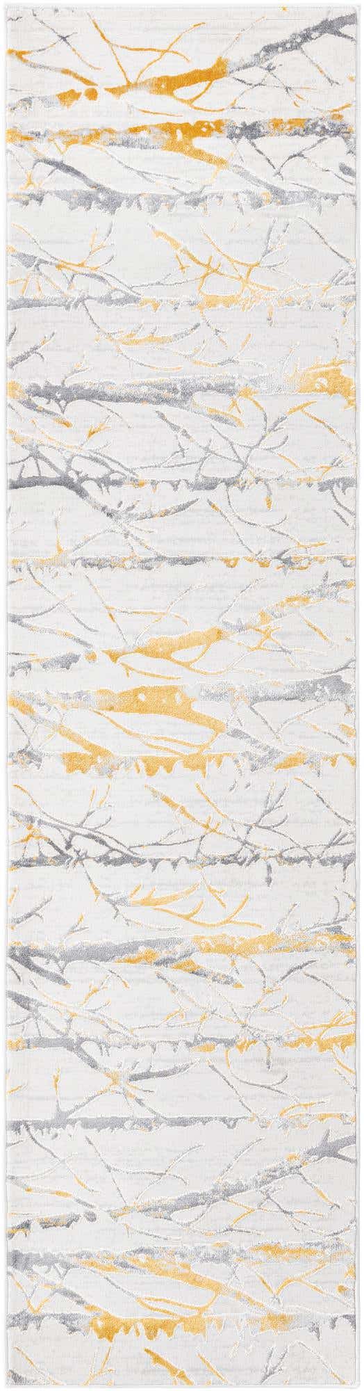 Yellow and Gray 2' x 8' Finsbury Runner Area Rug 60% Polypropylene & 40% Polyester Contemporary Carpet for Living Rooms, Dining, Offices for Sale at Rug Engine