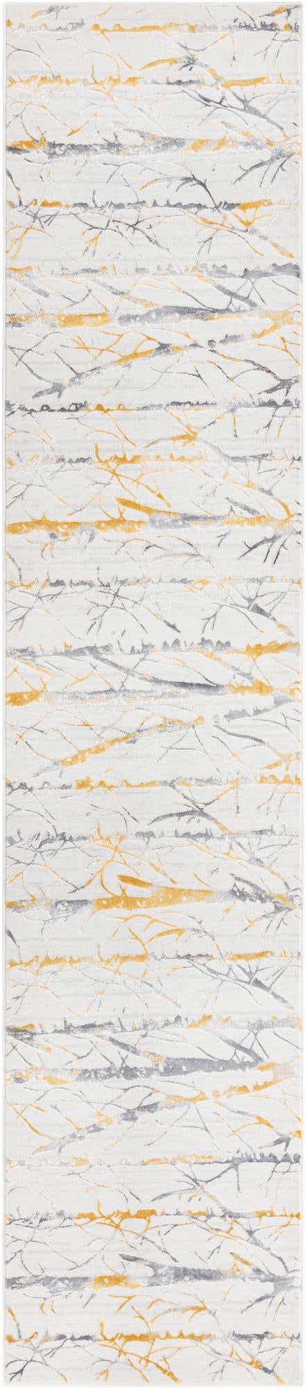 Yellow and Gray 2' x 9' 10 Finsbury Runner Area Rug 60% Polypropylene & 40% Polyester Contemporary Carpet for Living Rooms, Dining, Offices for Sale at Rug Engine