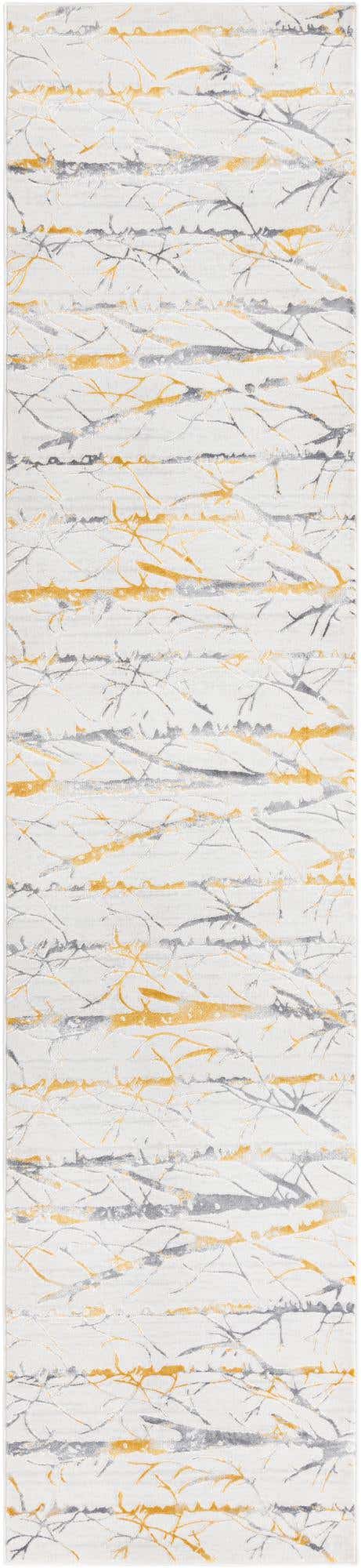 Yellow and Gray 2' 7 x 12' Finsbury Runner Area Rug 60% Polypropylene & 40% Polyester Contemporary Carpet for Living Rooms, Dining, Offices for Sale at Rug Engine