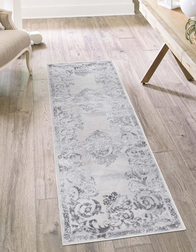 Gray 2' 7 x 12' Finsbury Runner Area Rug 60% Polypropylene & 40% Polyester Contemporary Carpet for Living Rooms, Dining, Offices for Sale at Rug Engine