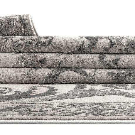 Gray 2' x 6' Finsbury Runner Area Rug 60% Polypropylene & 40% Polyester Contemporary Carpet for Living Rooms, Dining, Offices for Sale at Rug Engine