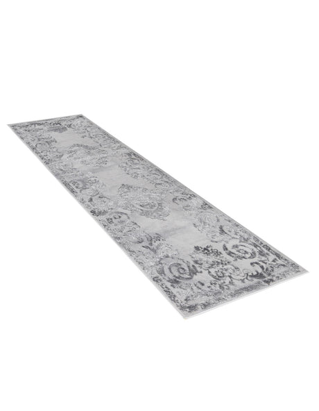 Gray 2' x 6' Finsbury Runner Area Rug 60% Polypropylene & 40% Polyester Contemporary Carpet for Living Rooms, Dining, Offices for Sale at Rug Engine
