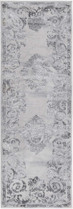 Gray 2' x 6' Finsbury Runner Area Rug 60% Polypropylene & 40% Polyester Contemporary Carpet for Living Rooms, Dining, Offices for Sale at Rug Engine