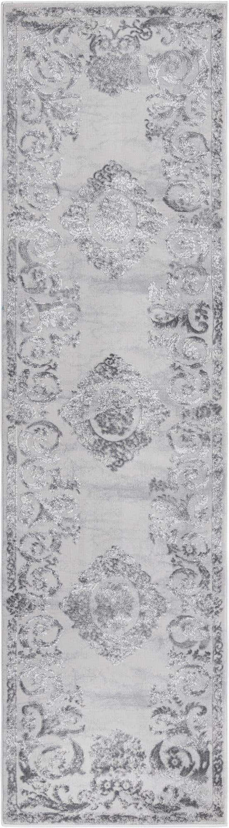 Gray 2' x 8' Finsbury Runner Area Rug 60% Polypropylene & 40% Polyester Contemporary Carpet for Living Rooms, Dining, Offices for Sale at Rug Engine
