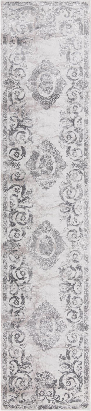 Gray 2' 7 x 12' Finsbury Runner Area Rug 60% Polypropylene & 40% Polyester Contemporary Carpet for Living Rooms, Dining, Offices for Sale at Rug Engine